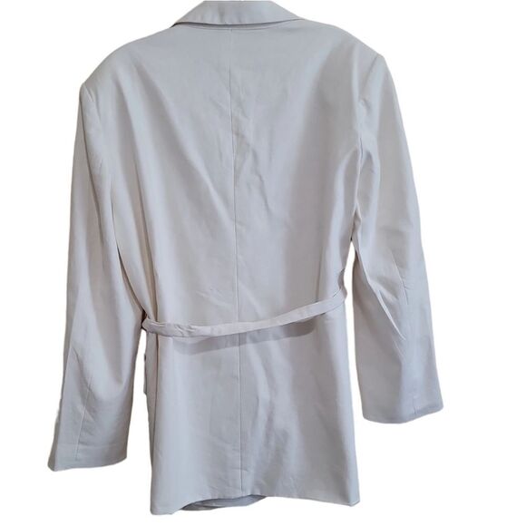Zara Women's Cream Belted LinenBlend Blazer Jacket Sz Large NWT - Picture 6 of 8